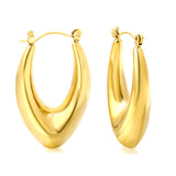 Hollow fat V-shaped earloop 22.2*33.4mm gold color