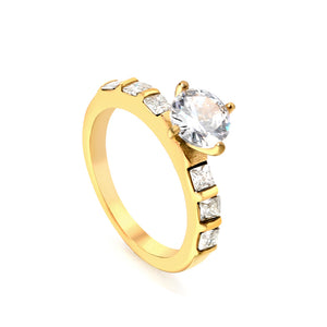 Hot French light luxury romantic micro-set diamond zirconia ring fashion versatile classic ring circle