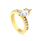 Four claws zirconia stainless steel are 18k gold ring female niche design sense retro temperament net red jewelry