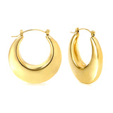 35mm gold-colored hollow crescent moon earrings