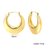 35mm gold-colored hollow crescent moon earrings