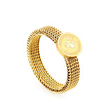 Queen Elizabeth head gold color retro temperament ring