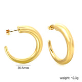 Hollow C-shaped curved hook earloop 35.5*mm Gold color