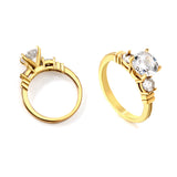 Light luxury style casting set full diamond ring women High-grade stainless steel jewelry