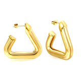 Hollow opening triangle color earrings 7*37.3*35mm