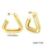 Hollow opening triangle color earrings 7*37.3*35mm