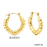 Hollow Peach Convex Earrings 28.3*26.5mm Gold Color