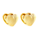 15.4*14mm Vertical Heart Earrings Gold Color