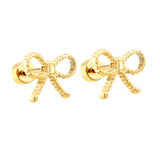 Screw plug 0.8*8mm pin + 10.9*8.6mm bow earrings Gold color