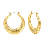 Hollow open round snake earrings 40mm gold color