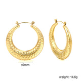 Hollow open round snake earrings 40mm gold color