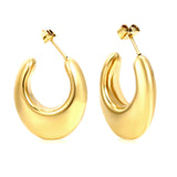 Hollow fat U-shaped earrings 22*25mm gold color