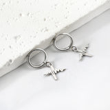 1.6x11mm circle with lightning bolt earrings