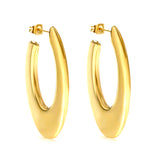 Hollow Long Flat U-shaped Earrings 27.5*48.4mm Gold Color