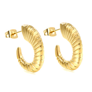 Buffalo horn earrings 18*22.5mm gold color