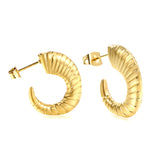 Buffalo horn earrings 18*22.5mm gold color