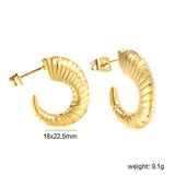 Buffalo horn earrings 18*22.5mm gold color