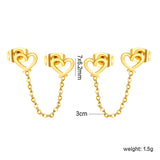 7*6.2mm heart circle+03 cross chain 30mm accessories Earrings Gold color