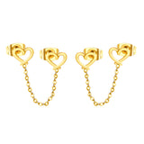 7*6.2mm heart circle+03 cross chain 30mm accessories Earrings Gold color