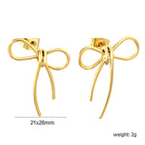 21*26mm bow earrings gold color