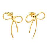 21*26mm bow earrings gold color