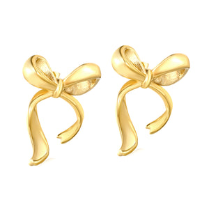 24*32mm bow earrings gold color