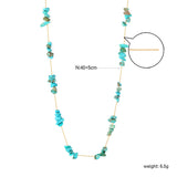 White/blue turquoise/purple/pink crystal/mixed color accessories 0.3 elongated chain *40+5cm+6mm round plate necklace gold color