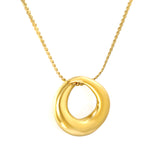 17*18mm Irregular Arc Pendant 1.1mm S Chain*40+5cm+6mm Round Tail Plate Necklace Steel/Golden