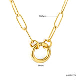 Wire 2.5*outside 14mm round clasp pendant 45cm necklace gold color