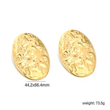 46.2*66.4mm shield textured face earrings gold color