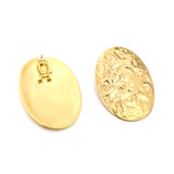 46.2*66.4mm shield textured face earrings gold color