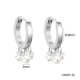 2*9mm spherical earrings + 3 4mm round white zirconium fittings gold color/steel color