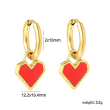 2*10mm I.D. earrings with 12.2*10.4mm heart shaped sticky white/black/red shell fittings Gold color