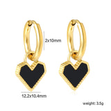 2*10mm I.D. earrings with 12.2*10.4mm heart shaped sticky white/black/red shell fittings Gold color