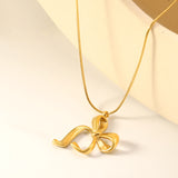 24*32mm bow pendant 1.2mm round snake*45+5cm+6mm round plaque necklace gold color