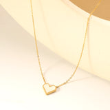 11.4*10.6mm Heart Shape Sticky White/Black/Red Acrylic Pendant 42+5cm+6mm Round Plaque Necklace Golden