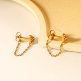 8.2*6mm heart shape with white zirconium+03 cross chain 30mm accessories Earrings gold color