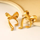 24*32mm bow earrings gold color