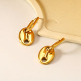 Wire 2*12*17mm oval earrings + 13*17mm pig nose fittings Earrings gold color