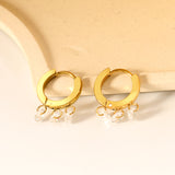 2*9mm spherical earrings + 3 4mm round white zirconium fittings gold color/steel color