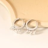 2*9mm spherical earrings + 3 4mm round white zirconium fittings gold color/steel color