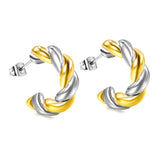 C-Shape Twist Earrings 6*23mm in gold