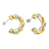 C-Shape Twist Earrings 6*23mm in gold