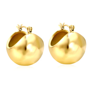 19.5mm Half Round Ball Hollow Out Ear Clip Steel/Golden