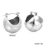 19.5mm Half Round Ball Hollow Out Ear Clip Steel/Golden