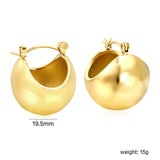 19.5mm Half Round Ball Hollow Out Ear Clip Steel/Golden