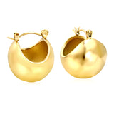 19.5mm Half Round Ball Hollow Out Ear Clip Steel/Golden