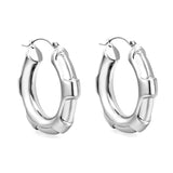 Hollow Opening Circular Convex Ear Clips 40.6mm Steel / Gold