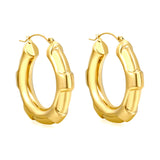 Hollow Opening Circular Convex Ear Clips 40.6mm Steel / Gold