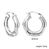 Hollow Opening Circular Convex Ear Clips 40.6mm Steel / Gold